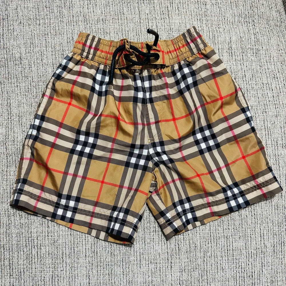 Burberry Checkered Shorts - Tan and Black